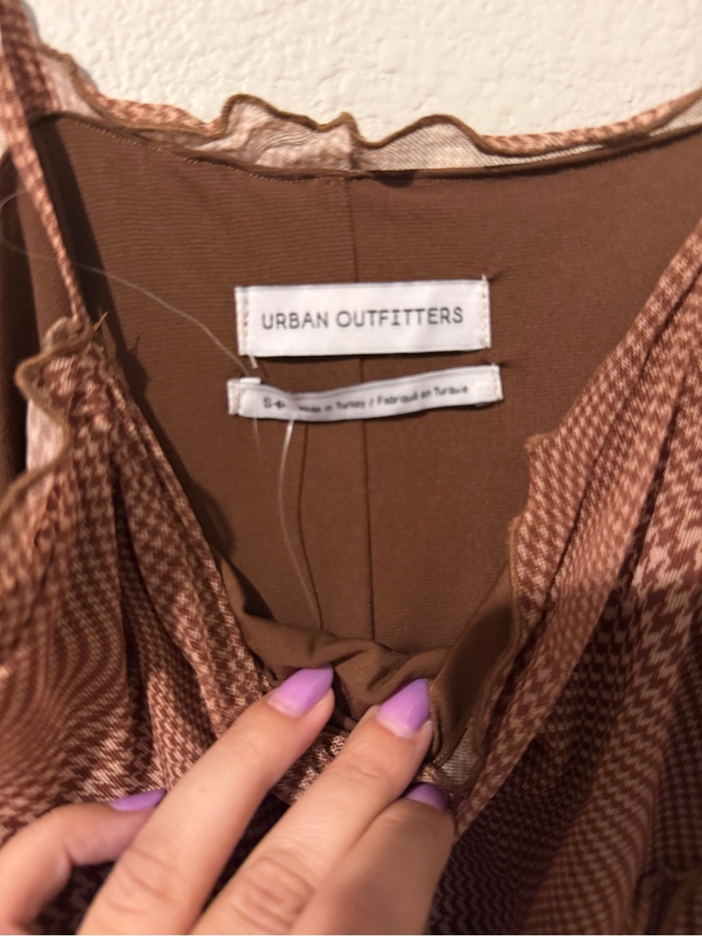Urban Outfitters Brown Textured Slip Dress - Picture 2 of 5